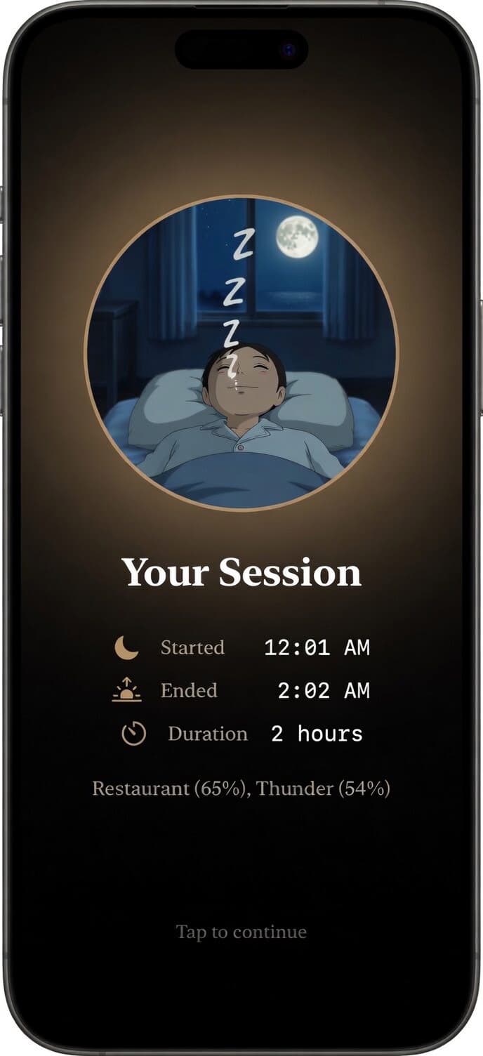 Drift session summary showing emotional state after session